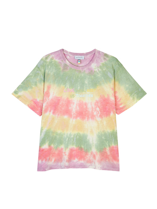TEE SHIRT EMBROIDERED TIE DYED