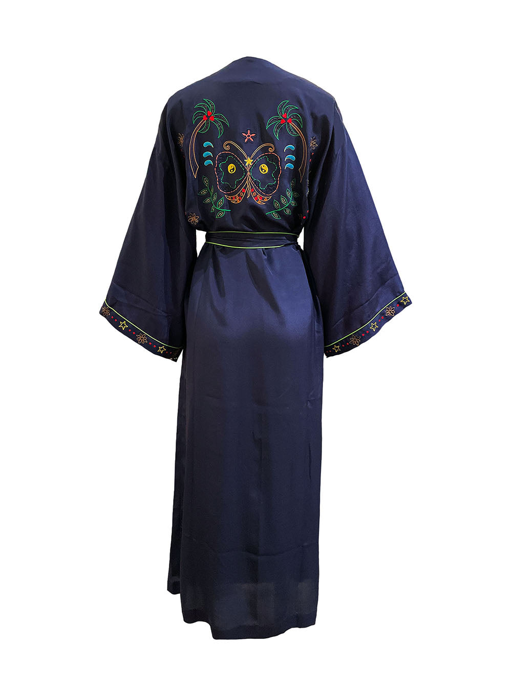 ROBE LONGUE LADY SILK BLEU MARINE