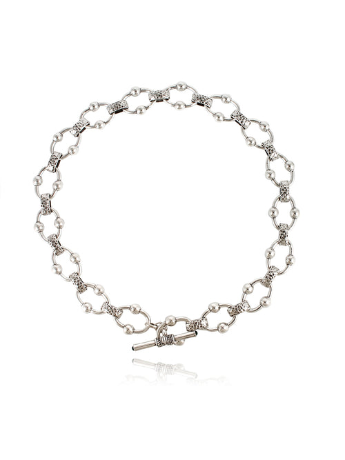 COLLIER MAILLONS RIVAGE ARGENT