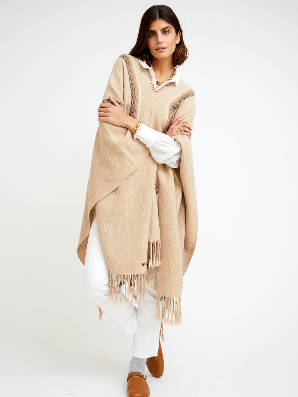 PONCHO LONG ALPAGA BEIGE