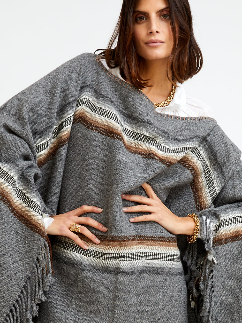 PONCHO LONG ALPAGA GRAW