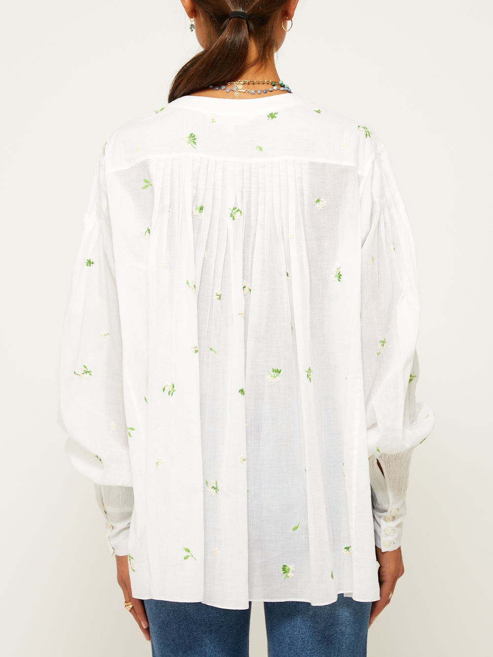 SHIRT IRIS EMBROIDERY FLOWERS