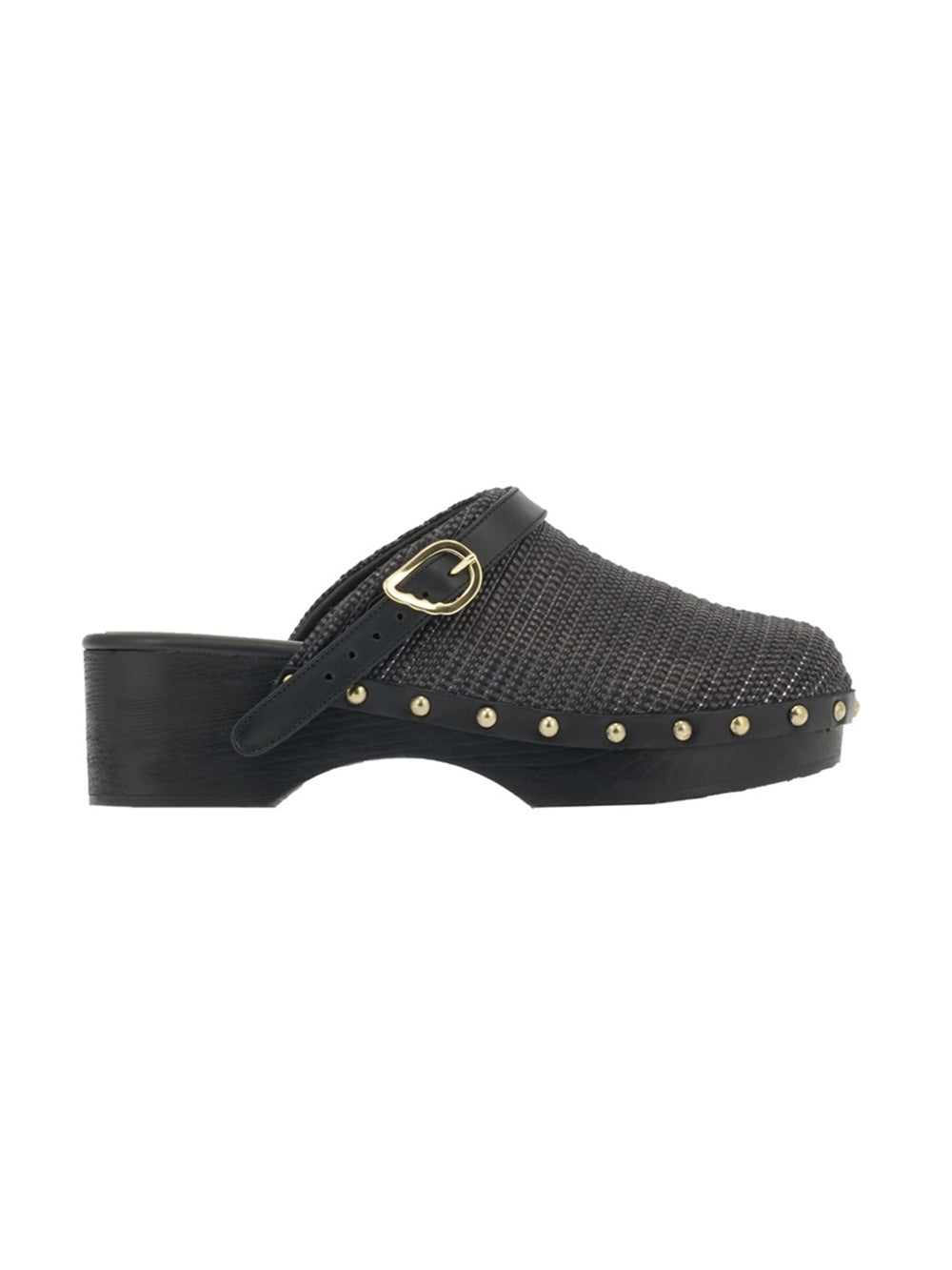 SABOT CLOG RAFFIA BLACK