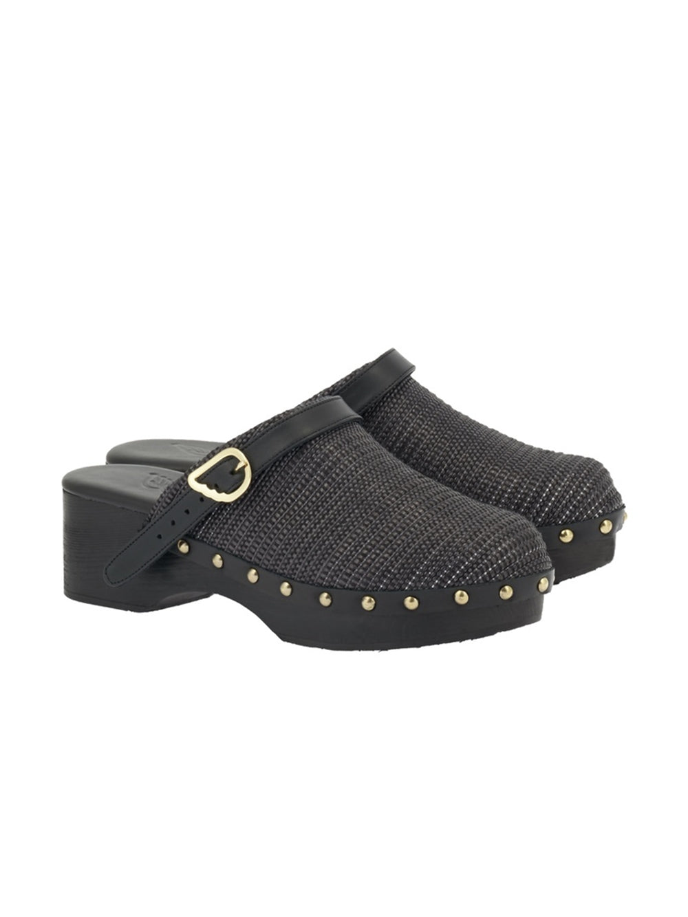 SABOT CLOG RAFFIA BLACK