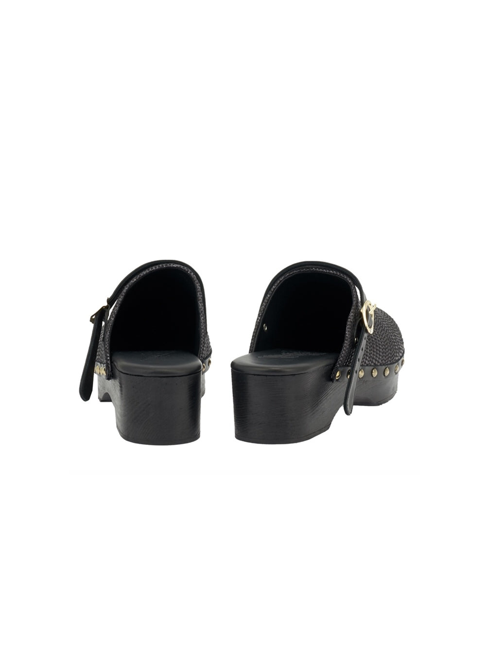 SABOT CLOG RAFFIA BLACK