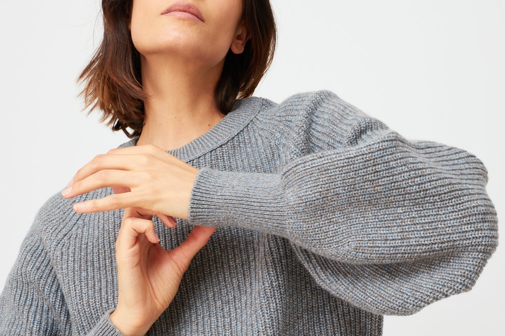 MARLOW BLUE HEATHER SWEATER