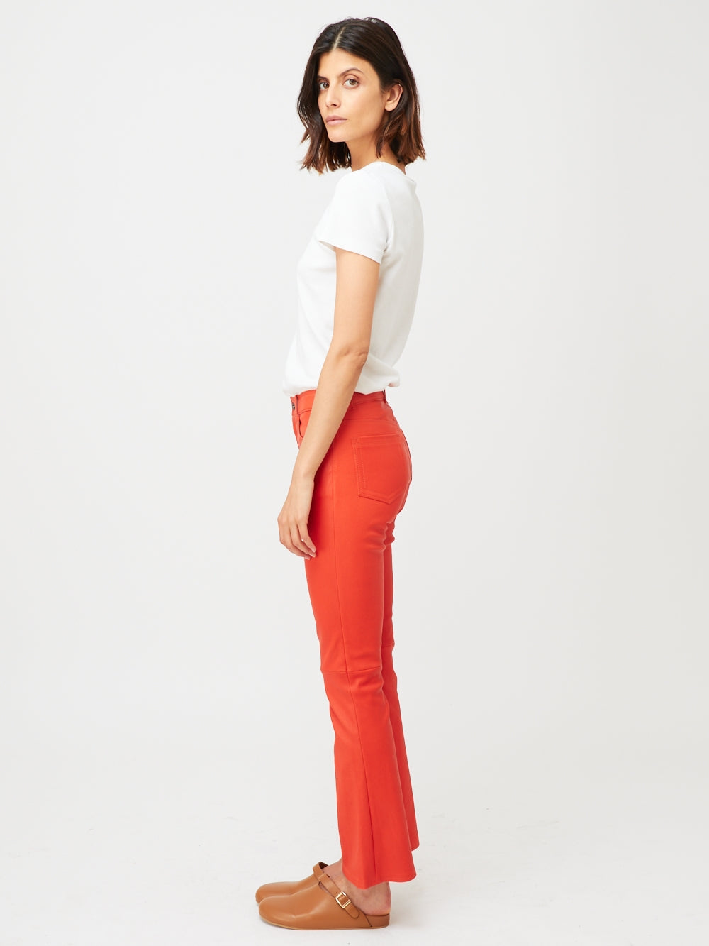 PANTALON DEAN CUIR PLONGÉ ROUGE