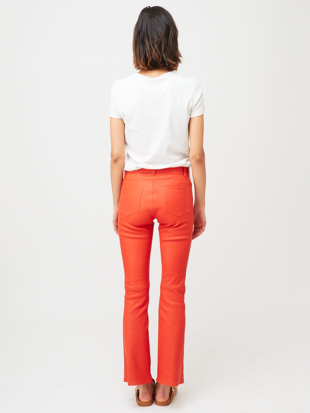 PANTALON DEAN CUIR PLONGÉ ROUGE