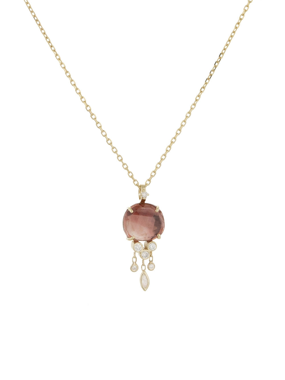 COLLIER JELLY FISH TOURMALINE ROSE ET DIAMANTS