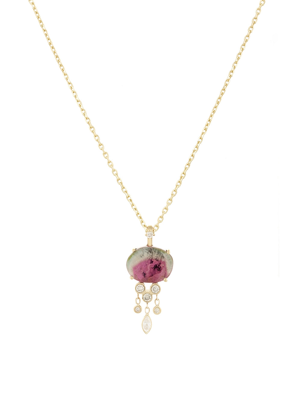 TOURMALINE AND DIAMONDS JELLYFISH NECKLACE