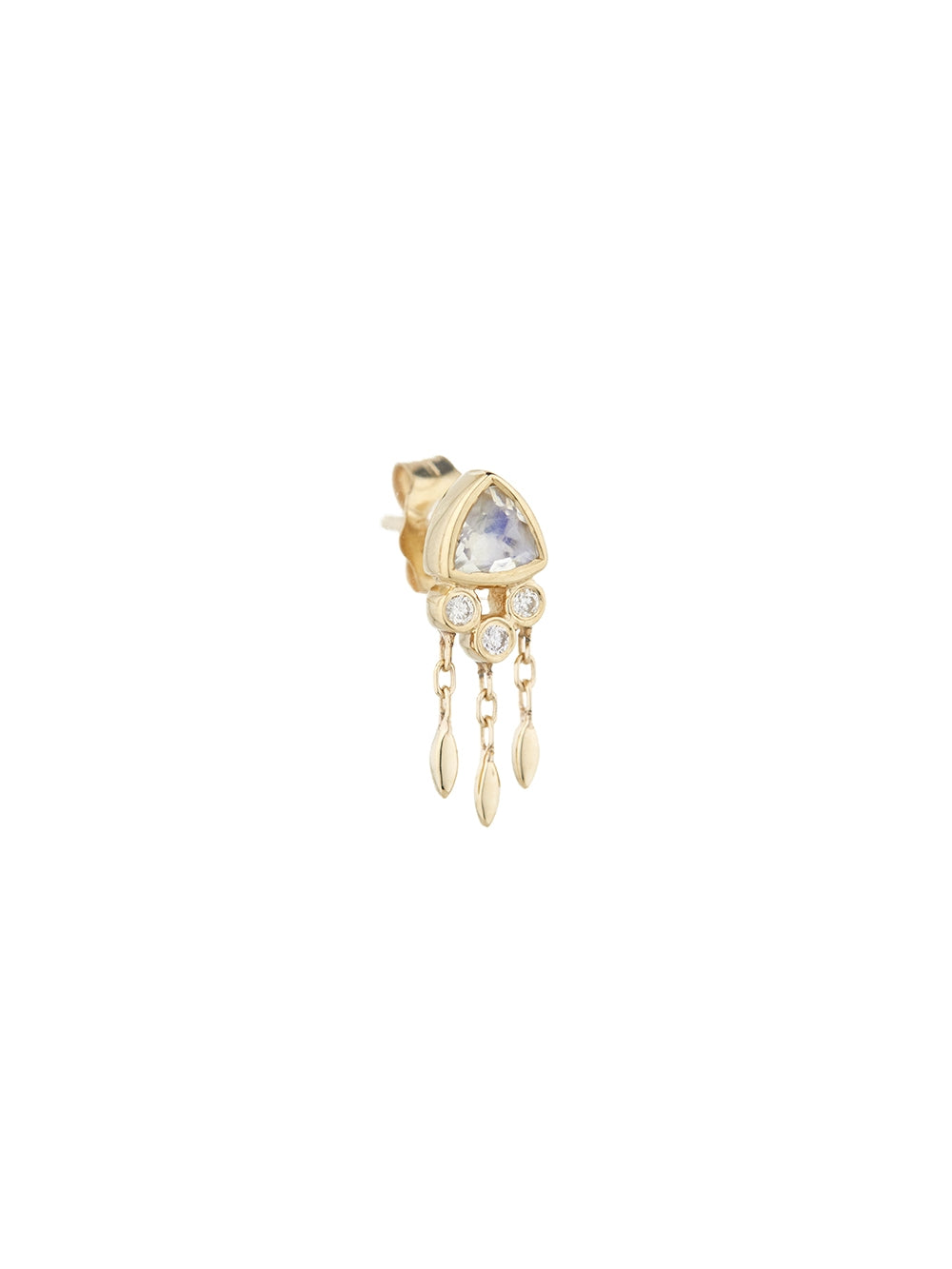 MOONSTONE & DIAMONDS EARRING