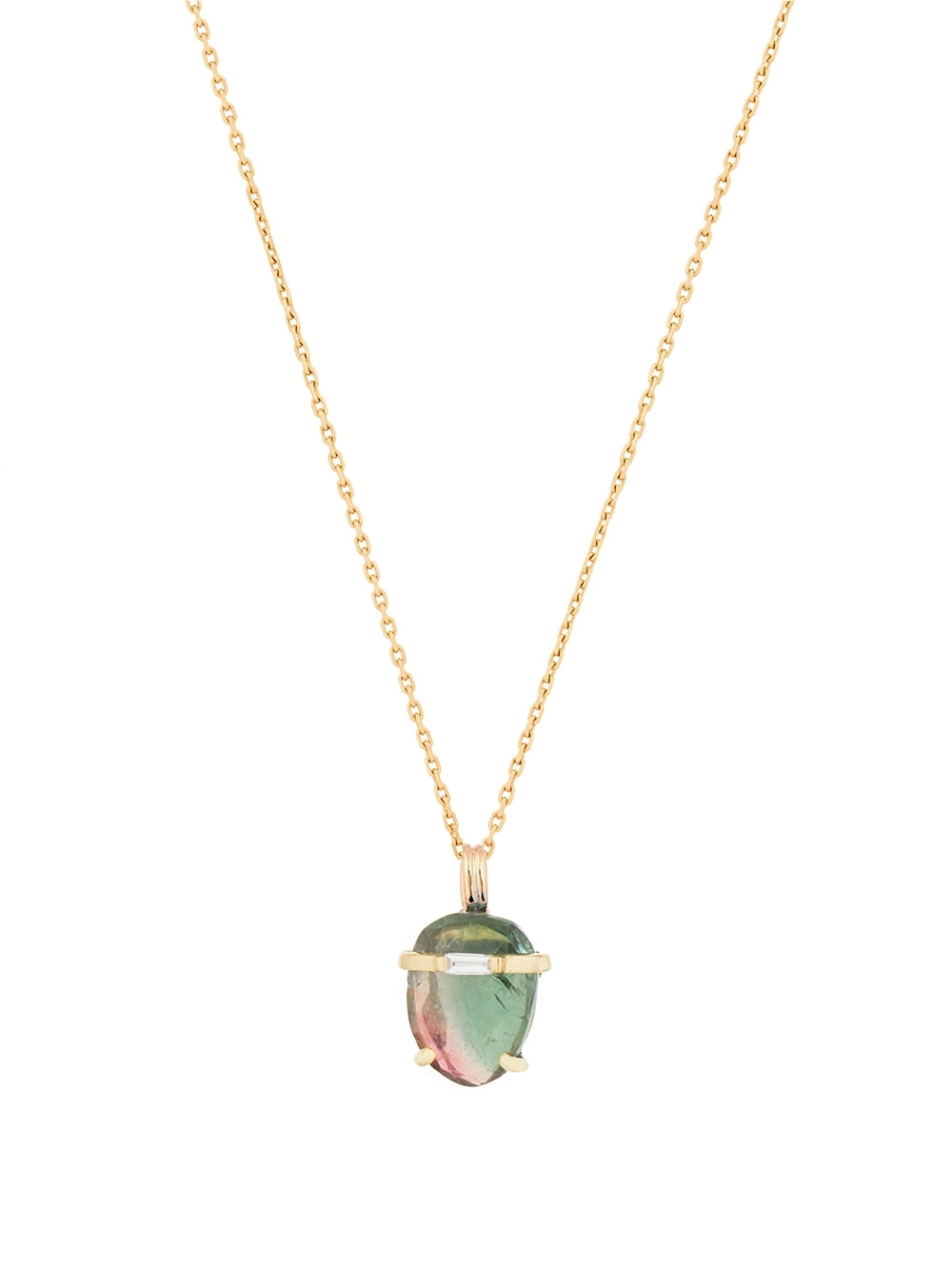 TOURMALINE & BAGUETTE DIAMOND NECKLACE