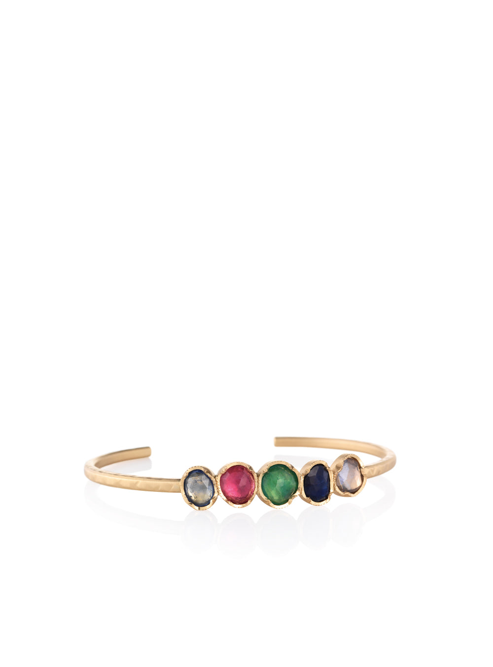 SAPPHIRE EMERALD ORBIT BANGLE