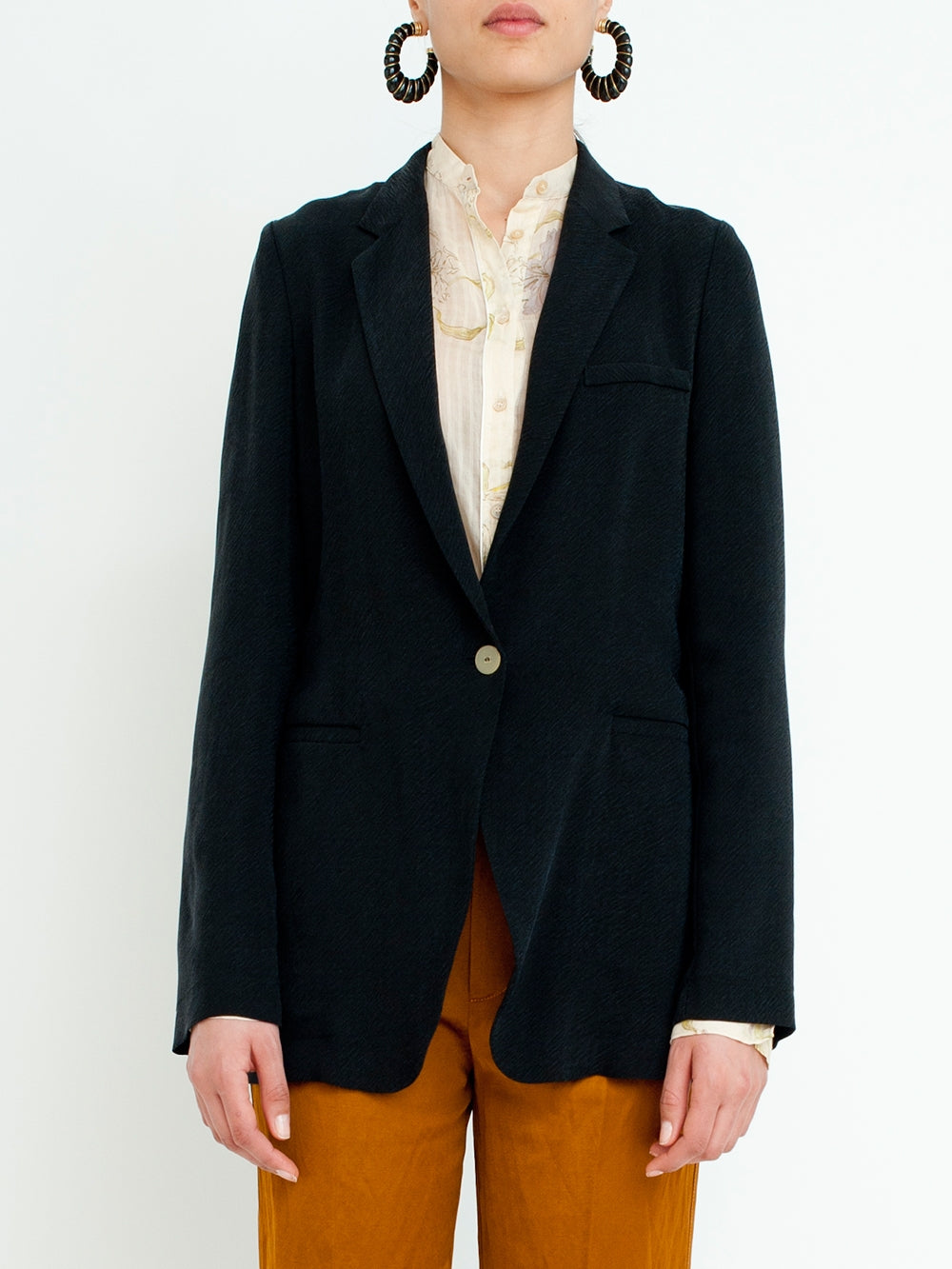 BELTED JACKET IN CUPRO TWILL