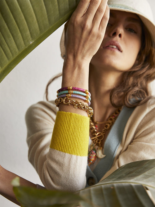 SARI RAFFIA BRACELET ACET GOLD