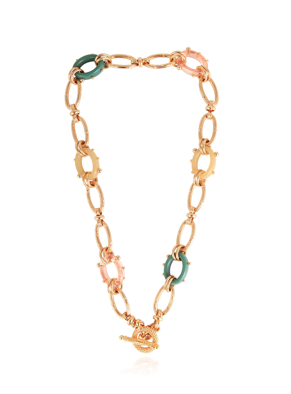 ESCALE PICOT NECKLACE ACETATE GOLD LARGE SIZE