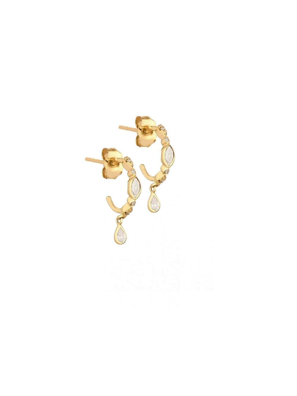 HOOP STUDS DIAMOND EARRING