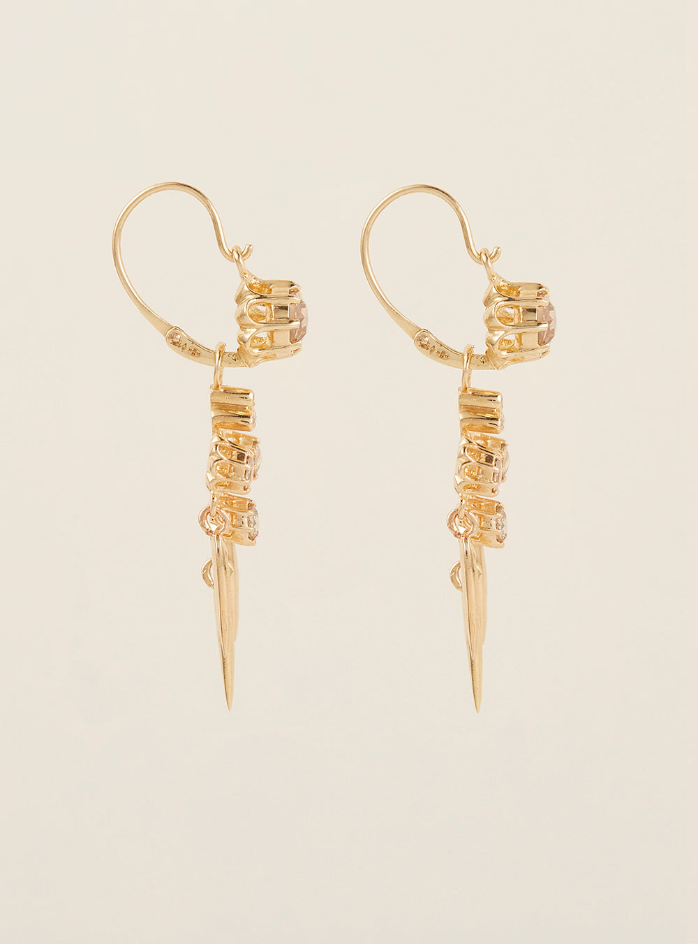 BOUCLES D'OREILLES ARLESIENNES OR ET DIAMANTS