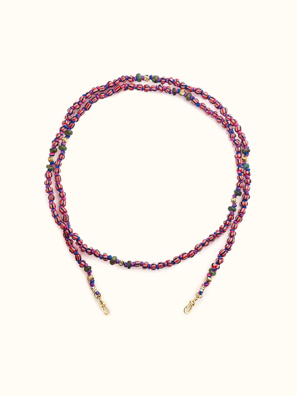 MAULI BEADS LONG NOIR & ROSE