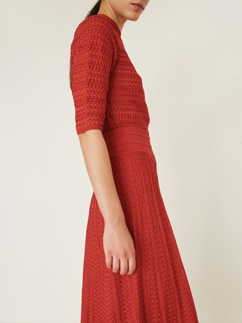 WICKER KNIT LONG SKIRT