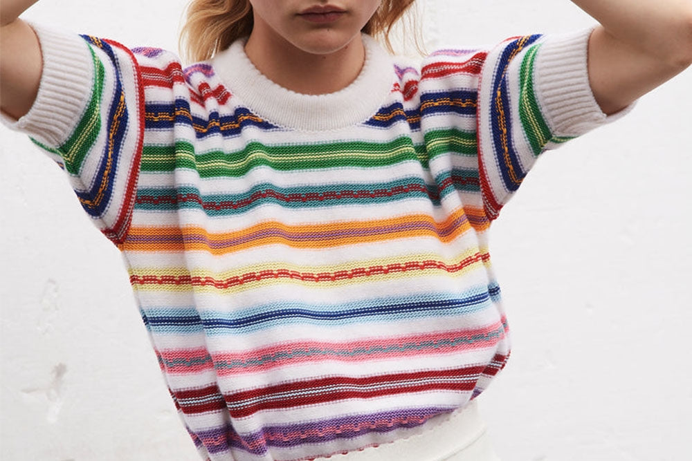 MULTICOLOURED STRIPES TOP