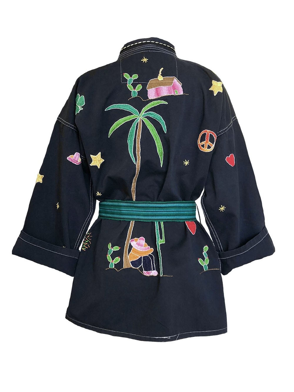 MEXICAIN NAVY KIMONO