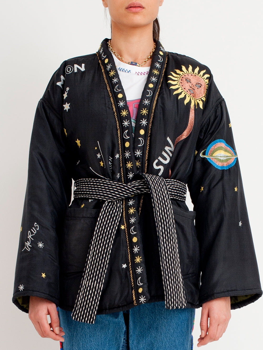 KIMONO KARMA EN SOIE NOIR