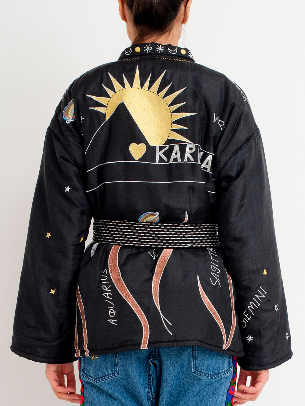 KIMONO KARMA EN SOIE NOIR