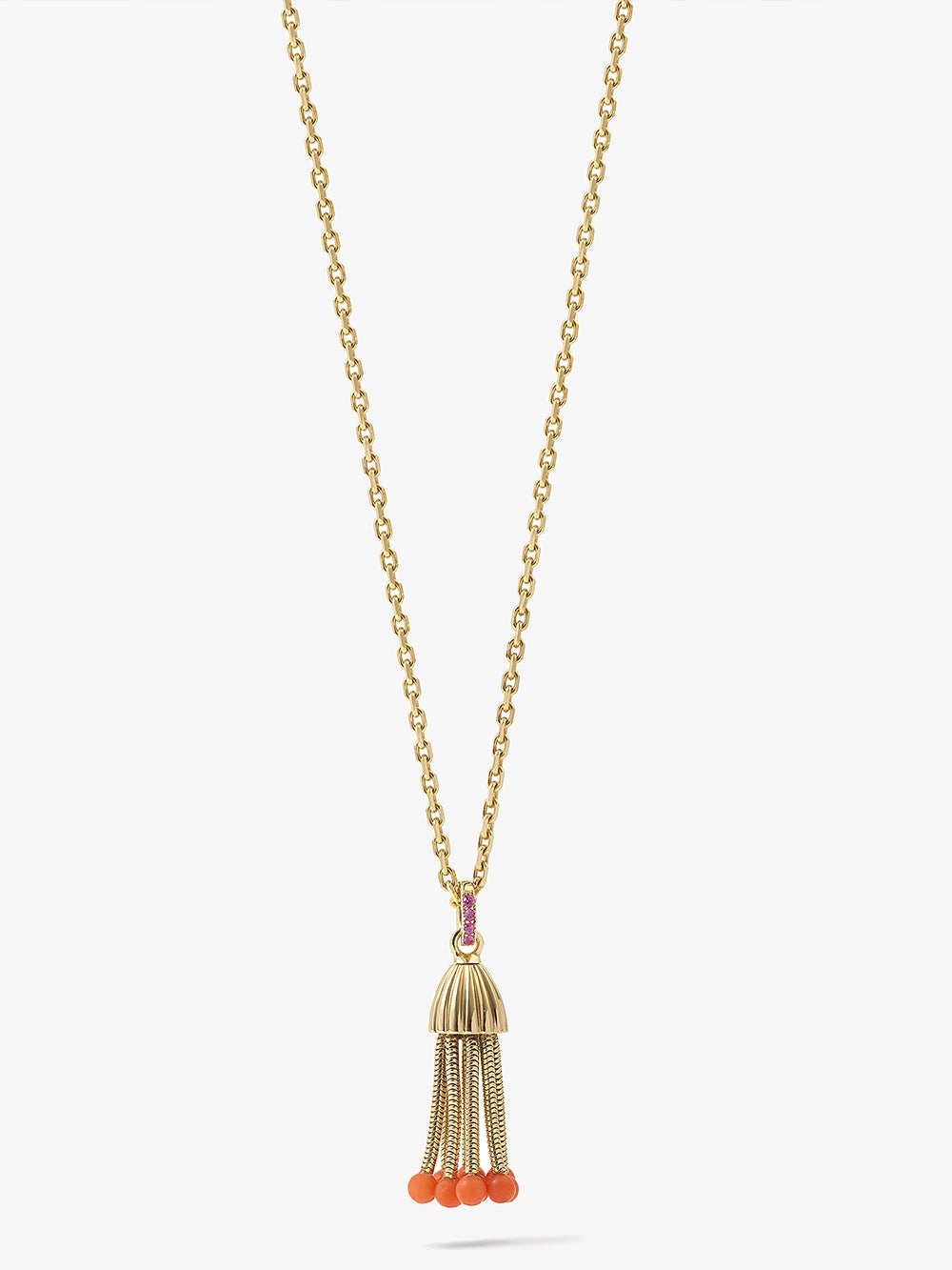 POLPO PENDANT CORAL PEARLS AND PINK SAPPHIRES