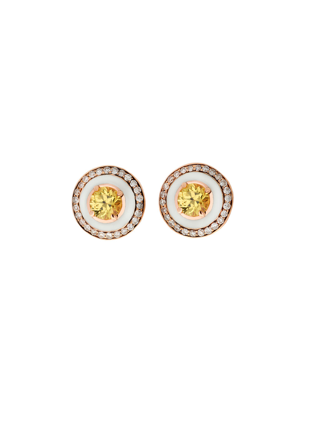 DIAM & ENAMEL & YELLOW SAPPHIRE EARRINGS