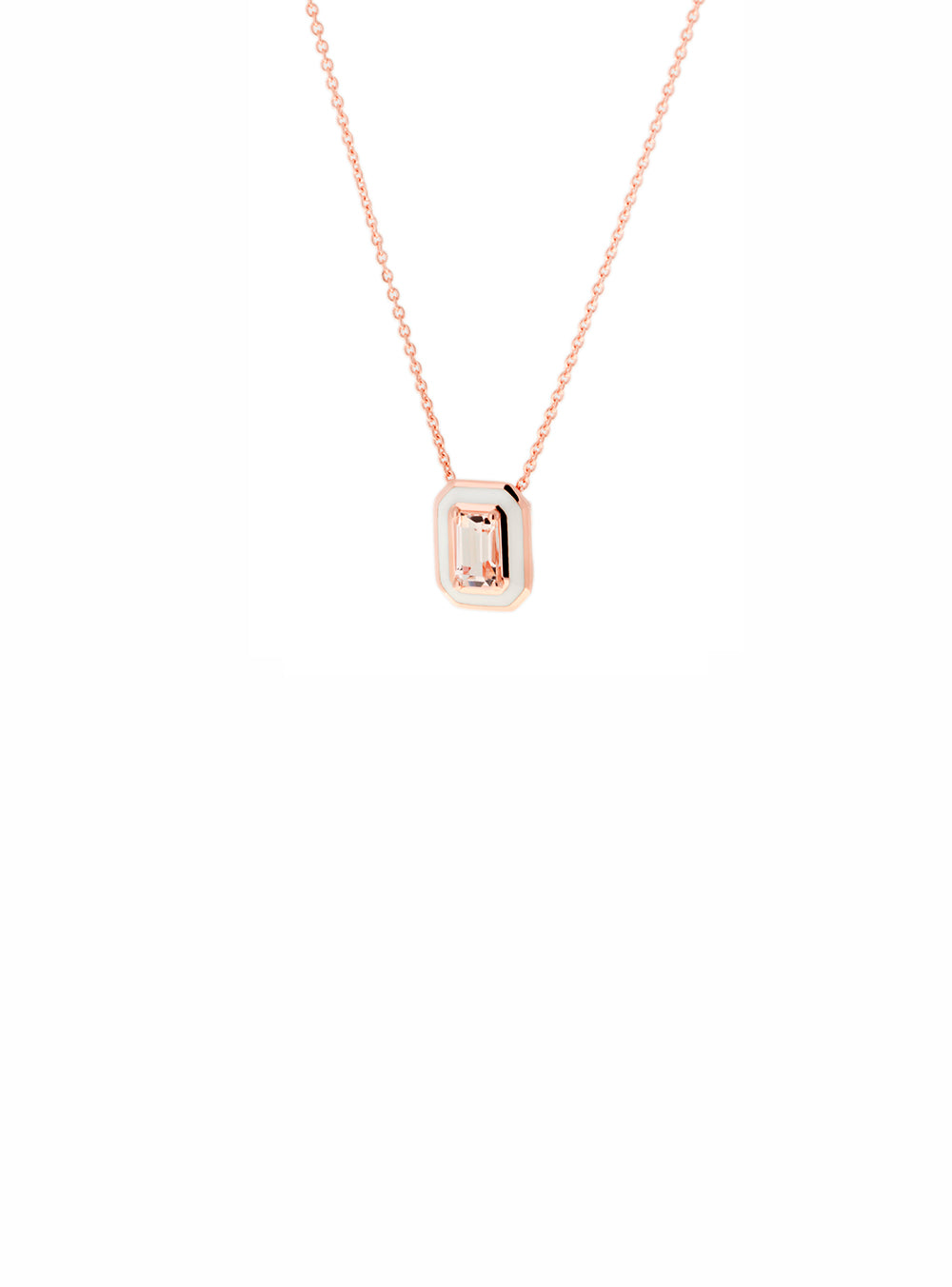 PENDENTIF ÉMAIL & MORGANITE