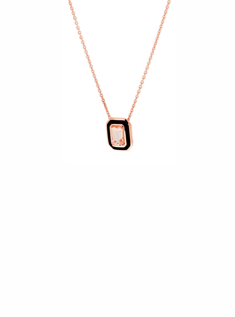 PENDENTIF ÉMAIL & MORGANITE