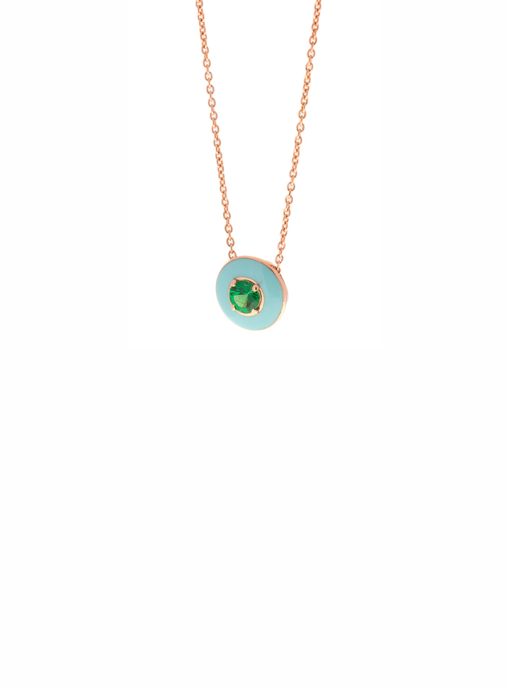 ROSE GOLD NECKLACE ENAMEL & TSAVORITE